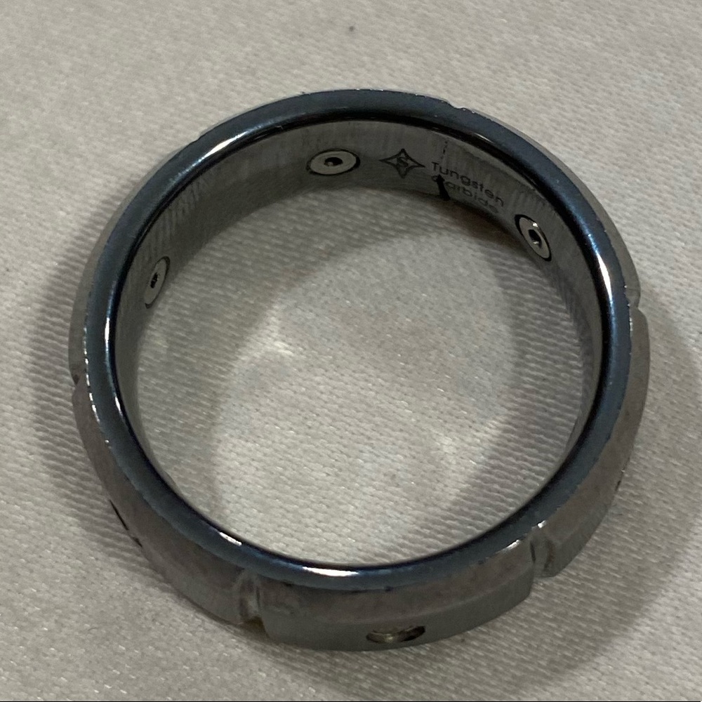 Mens Tungsten Diamond Wedding Band Ring Size 8